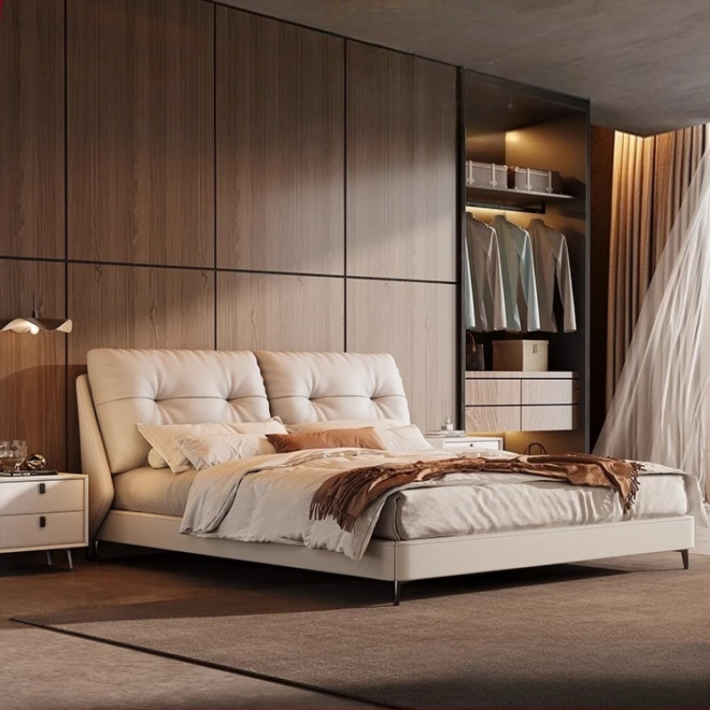 

Modern Princess Double Bed Designer Italian Leather Luxury Double Bed Storage Couples Camas De Casal Furniture For Bedroom