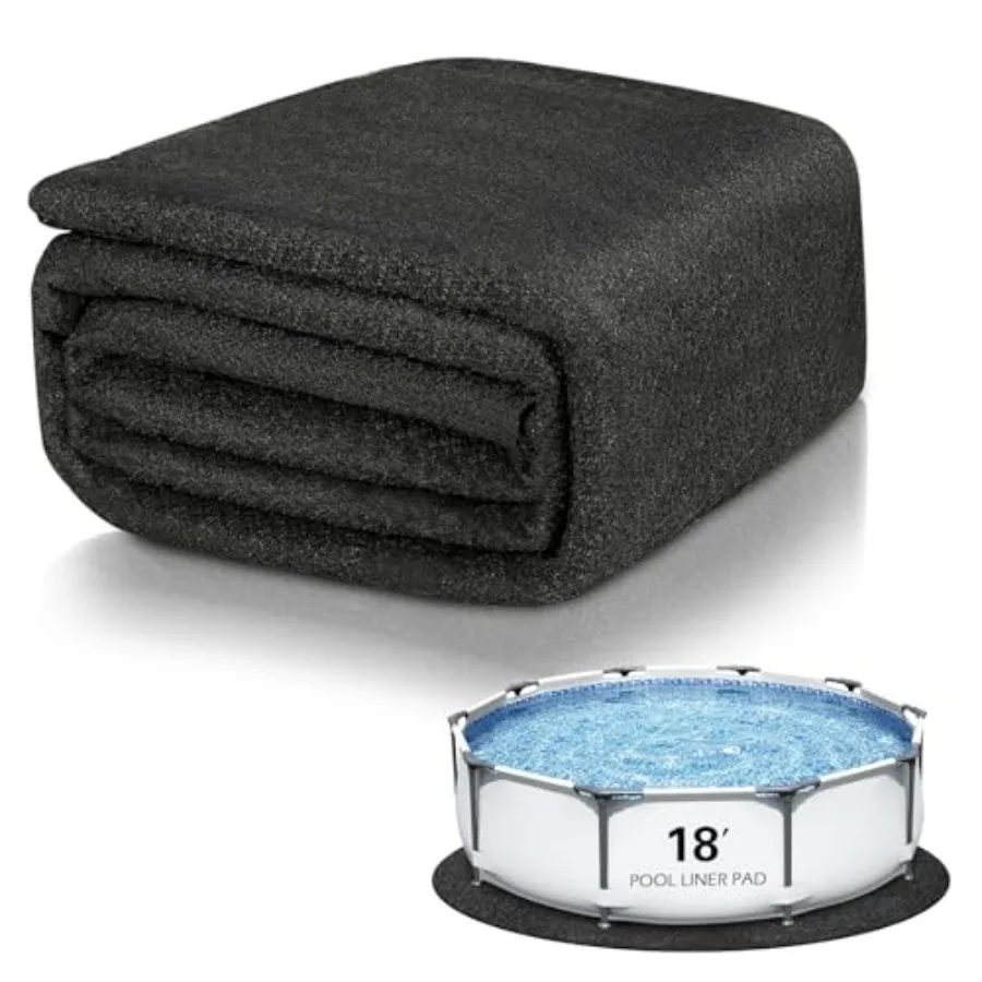 

18Feet Round Heavy Duty Pool Pad for Above Ground Pools 8.4 OZ/M² Puncture Resistant Liner Protector Seamless Under Pool Mat Ex