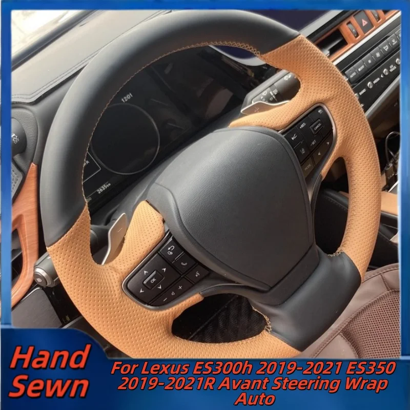 

Car Steering Wheel Cover Hand-Sewn Genuine Leather For Lexus ES300h 2019-2021 ES350 2019-2021R Avant Steering Wrap Auto