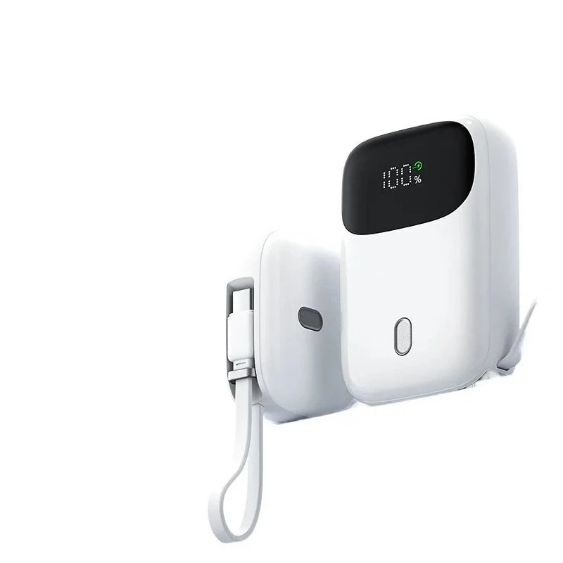10000mAh PD20W  Mini Power Bank with Built-in Cable Compatible For Huawei Super Flash Charge Compact Portable Mobile Power