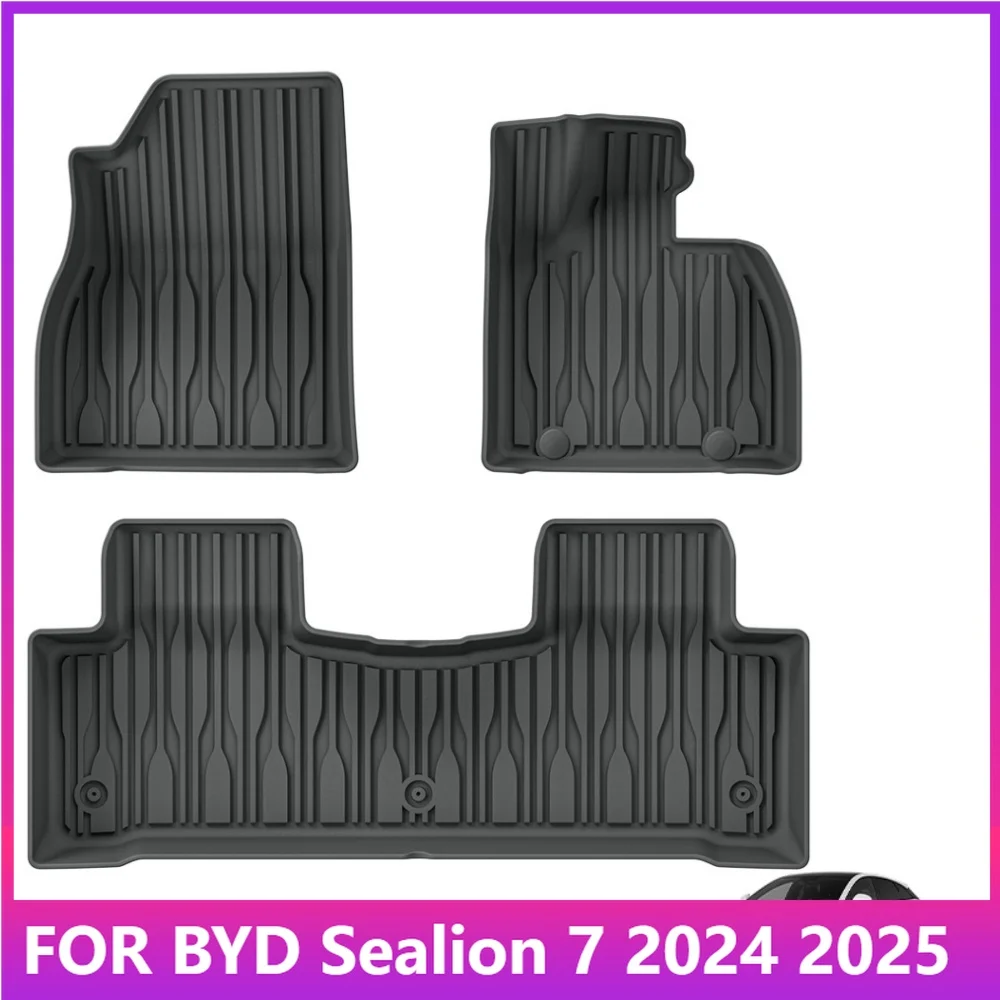 

Floor Mats for BYD Sealion 7 2024 2025 Right Wheel Drivet Car Mats TPE 3D Foot Pad Waterproof Set BLACK