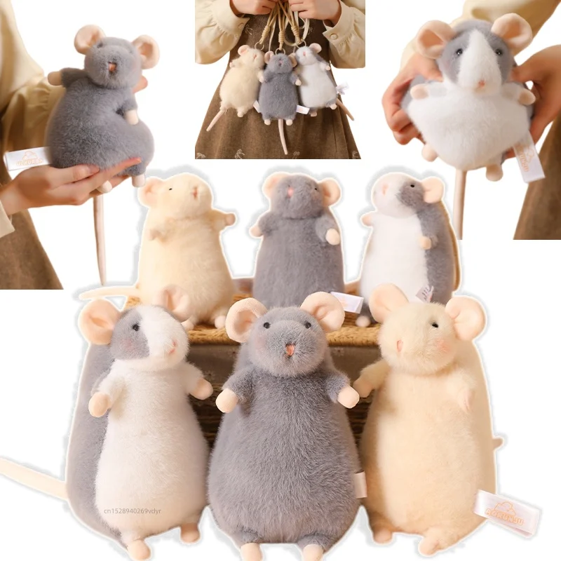 Adorable Cute Fancy Rat Small Mouse Plush Toys Soft Stuffed Animal Doll Plush Home Decor Pendant Keychain Xmas Birthday  Gifts