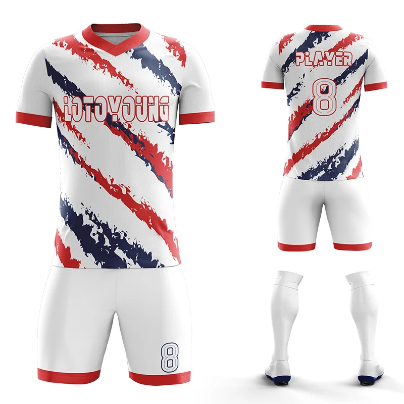 Maillots de football personnalisés pour hommes, impression de logo, conception gratuite, ensembles d'uniformes de football pour enfants, maillots de football à séchage rapide, vente en gros