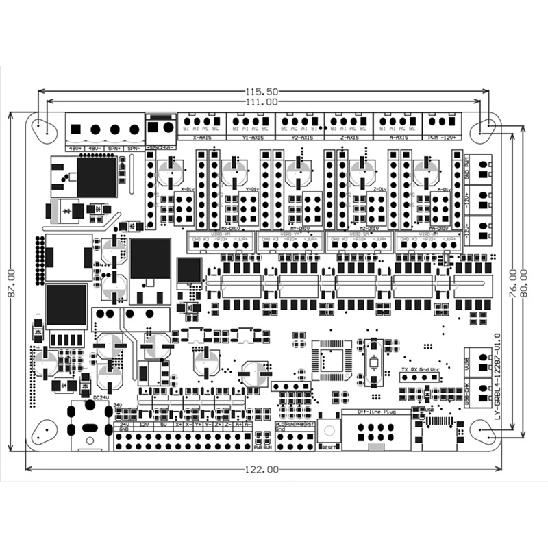 Offline Controller 32-Bit 4 Axis Control Board, GRBL Control, Optical Coupling,With 300W/500W Spindle For CNC Engraver