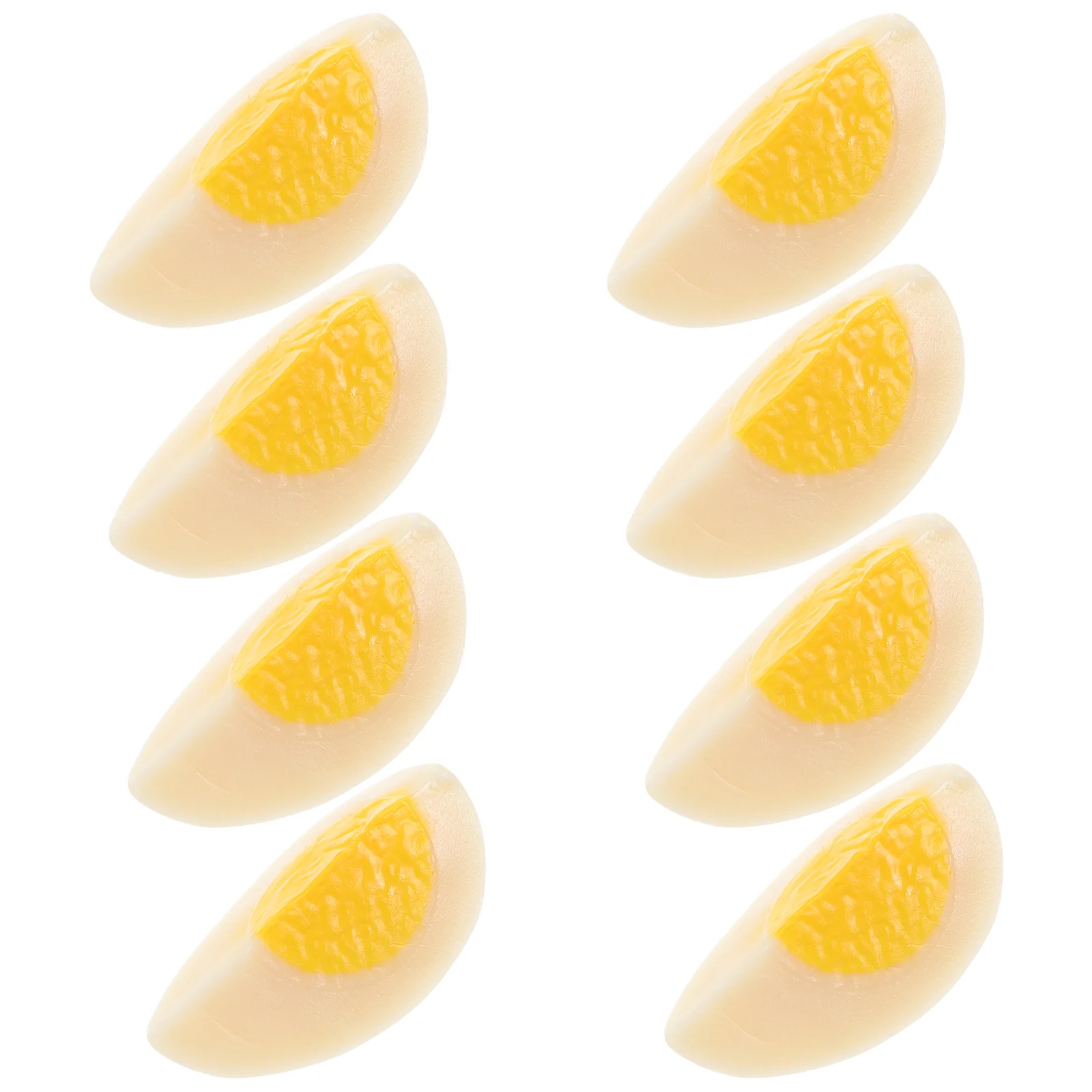 8 Pcs Simulated Boiled Eggs Fake Artificial Props Food Bag Play Chicken Models Pvc