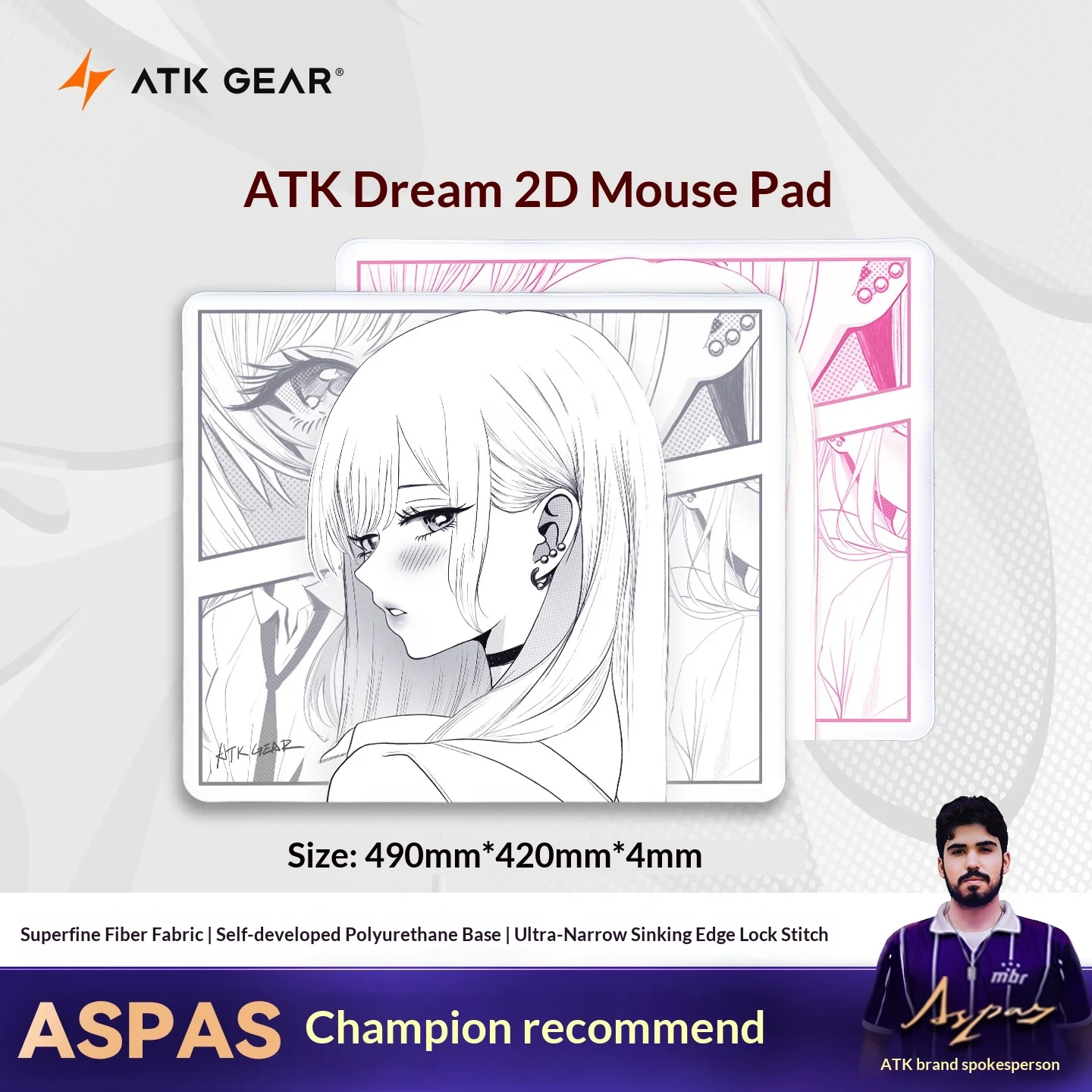 

Большой нейтральный коврик для мыши ATK Dream в стиле аниме, сбалансированный для FPS, предназначенный для киберспорта, игр и офиса, подарок в стиле Valorant