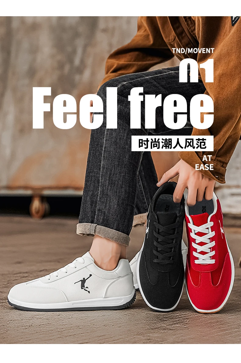 Herrenschuhe, trendige Frühlings- und Herbstschuhe, neue Modelle für den internationalen Markt, weiße, schwarze und rote Sneaker, atmungsaktive Herren-Freizeitschuhe mit weicher Sohle und niedrigem Schaft, vielseitig einsetzbar. – Detail 2