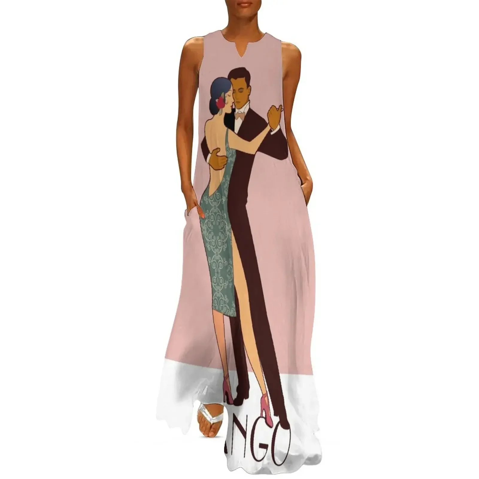 

Art Deco Argentine Tango A Dreamer`s Dance Vintage Retro Art Argentina Buenos Aires Montevideo Long Dress Beachwear Dress