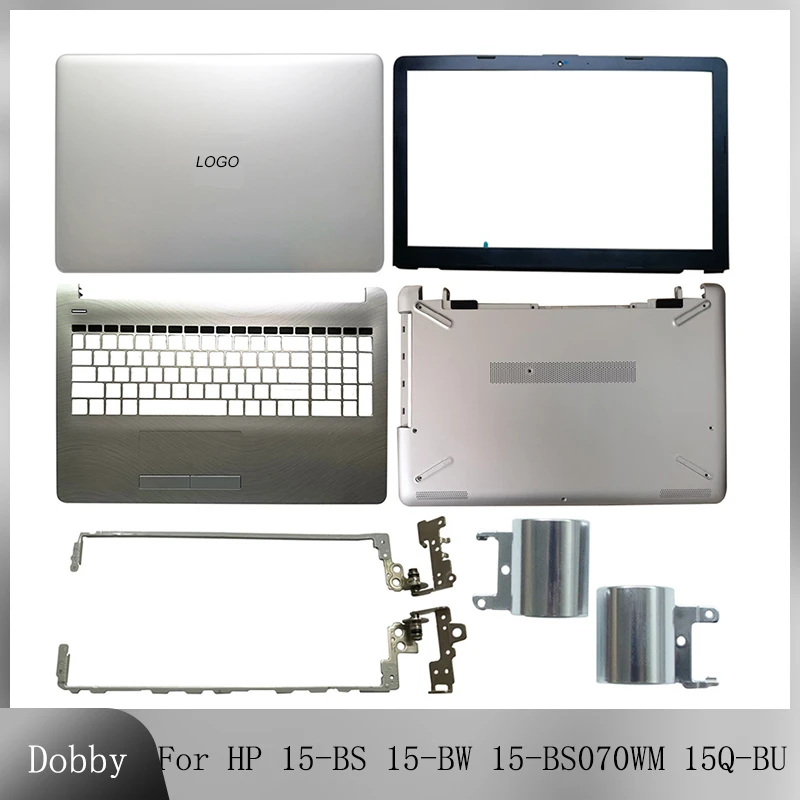 

New For HP 15-BS 15-BW 15Q-BU 250 255 G6 Laptop LCD Back Cover Front Bezel LCD Hinges Upper Cover Palmrest Bottom Case Silvery