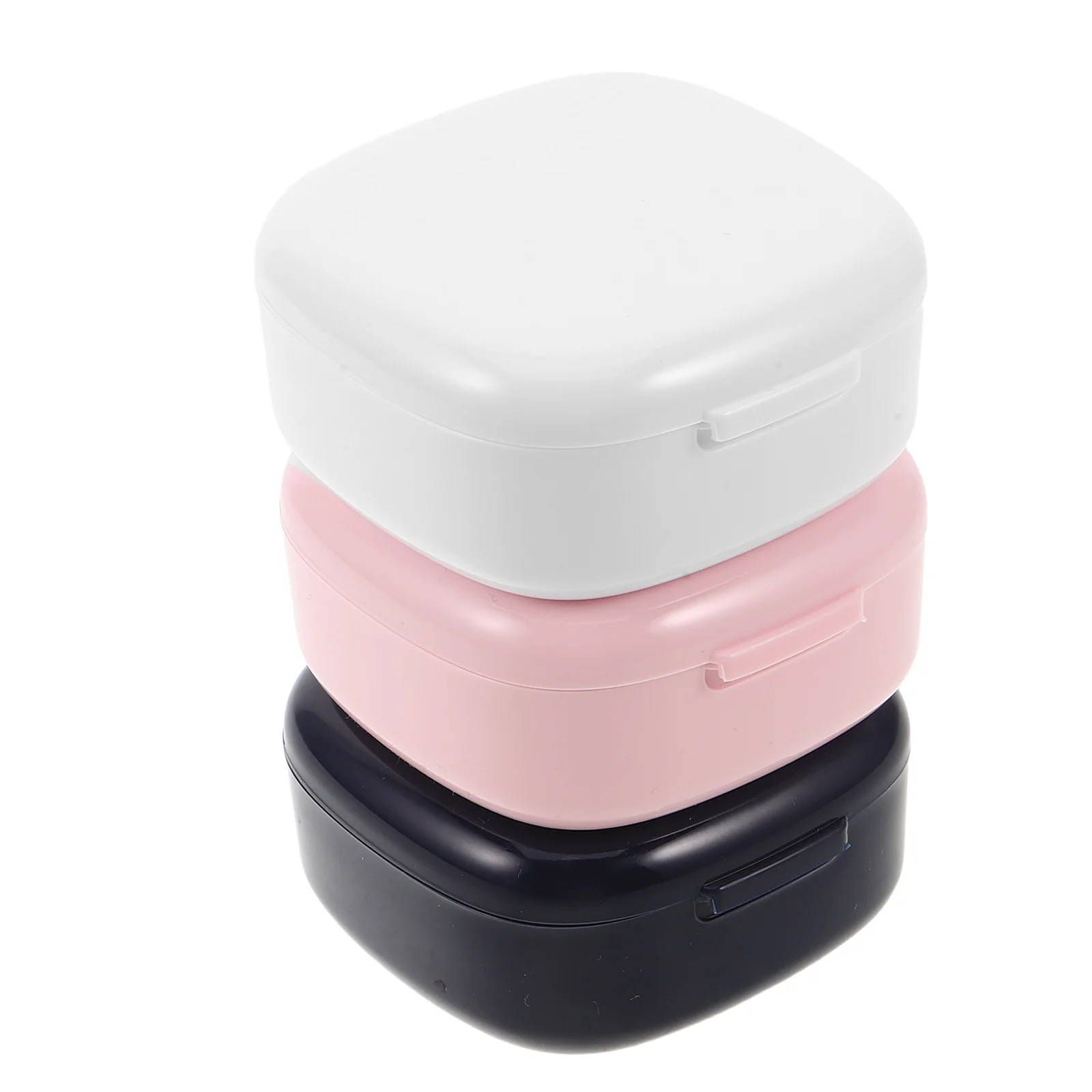 3 قطعة طقم أسنان محمول تمرغ صندوق أسنان للسفر مانعة للتسرب لتخزين الأسنان الكاذبة أجهزة طب الأسنان القابلة للتنفس