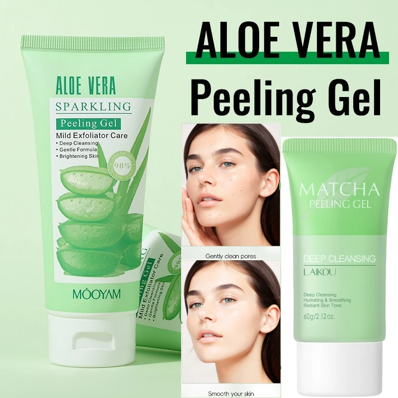 

Aloe Vera Exfoliating Gel Gently Cleans Without Irritating Face and The Whole Body Improves Rough Skin Matcha Exfoliating Gel