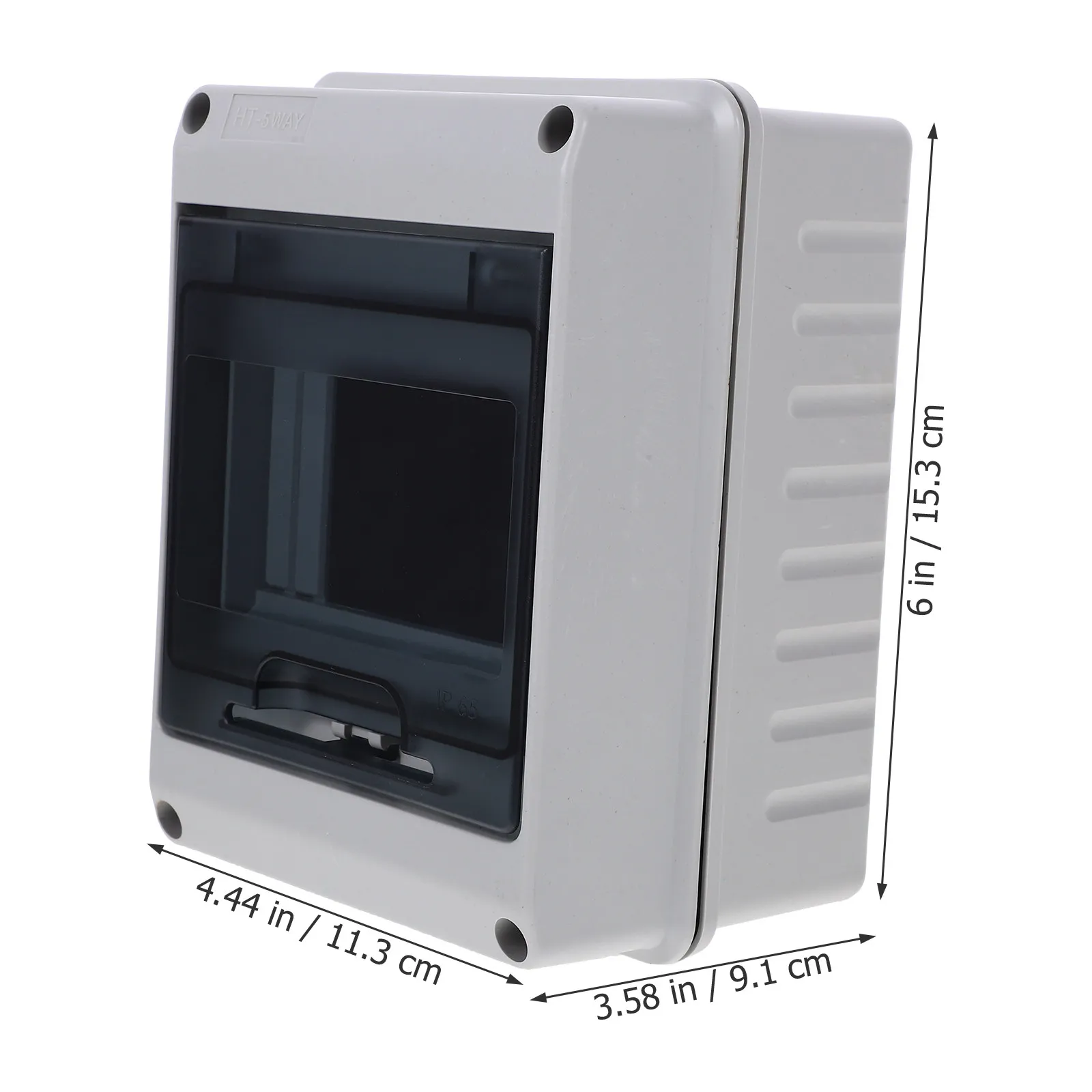 5-Way Waterproof Circuit Breaker Enclosure with Viewing Window, ABS+PC Material, Outdoor Junction Box