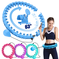 Weighted Fitness Hoop for Adults & Kids Detachable Knots Abdomen Weight Loss 2 in 1 Abdomen Fitness Weight Loss Massage