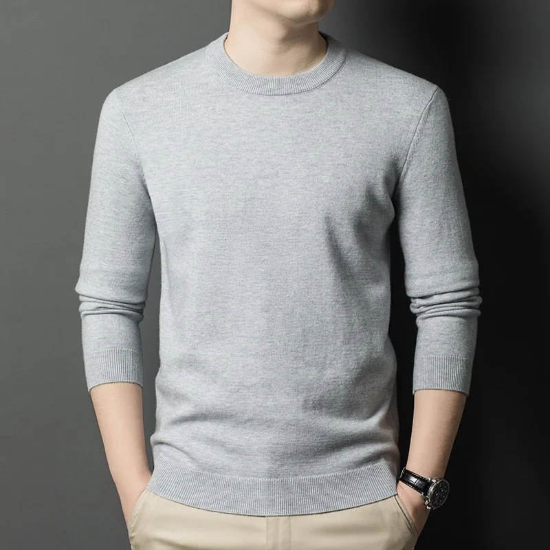 Heavy Weight 450g Men's Wool Sweater New Arrival Autumn Winter Warmer Men Tops High Quality Men Round Neck Clothing C0214