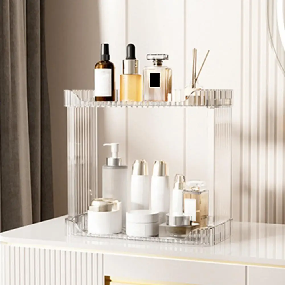 Stackable Bathroom Shelf Double Layer Bathroom Organizer Countertop Storage Rack with Capacity for Perfume Makeup Strong