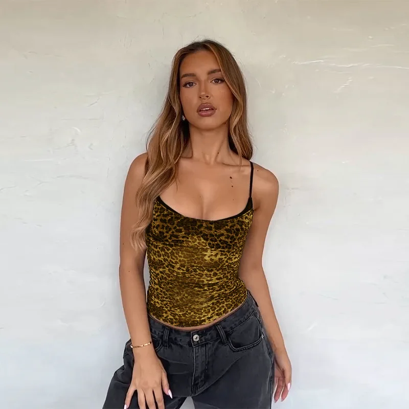 

Sexy Sleeveless Leopard Mesh Tops T Shirts 2026 Summer Luxury Clothes Fashion Women Elegant Party Club Chic Tank Tops Tees