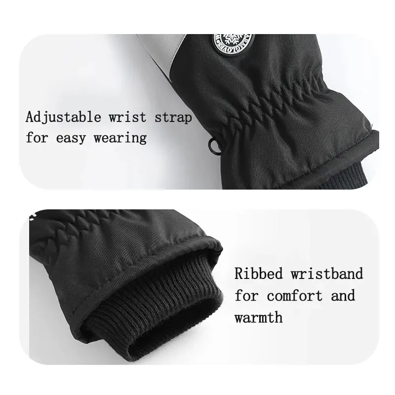 Winter Skiing Warm Gloves for Men Outdoor Cycling Waterproof, Non Slip, Thickened Female Couple Touch Screen Lamb Fleece