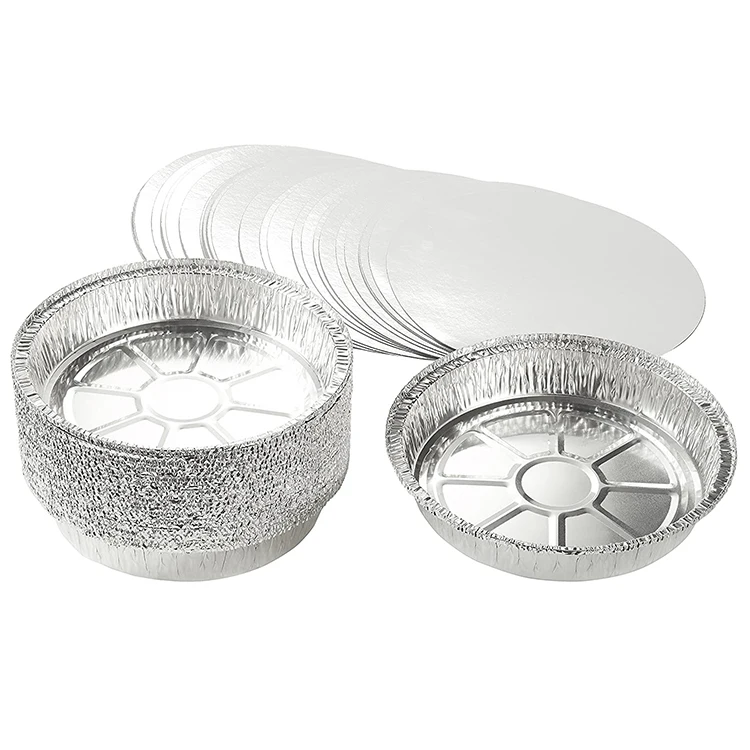 7-Inch disposable take-away foil aluminum plate food container pizza pot tray