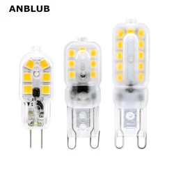ANBLUB G9 G4 LED Light AC 220V DC 12V Dimmable bulb SMD2835 Spotlight For Chandelier Replace Halogen Lamp Lighting 5pcs/lot