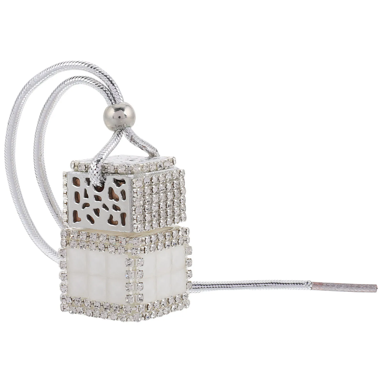 

Car Perfume Empty Bottle Rhinestone Design Long Lasting Aromatherapy Hanging Ornament Glass Oil Diffuser Vial Car Interior