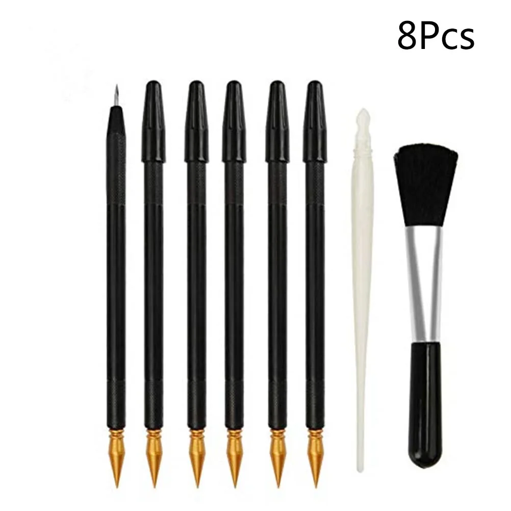 

8Pcs Creative Scratch Pen Kit Curved Shape Comfortable Grip Dual Tip Design for Art Projects Scratch Pen Stylus Pens