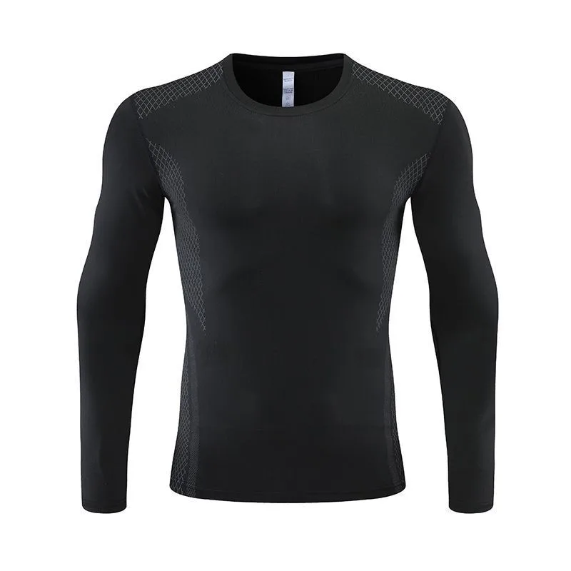Men Long Sleeve Tracksuits GYM Fitness Tee + Leggings Men's Sport Running Set Yoga Skiing Basketball Football Clothes Suit 102 image 4