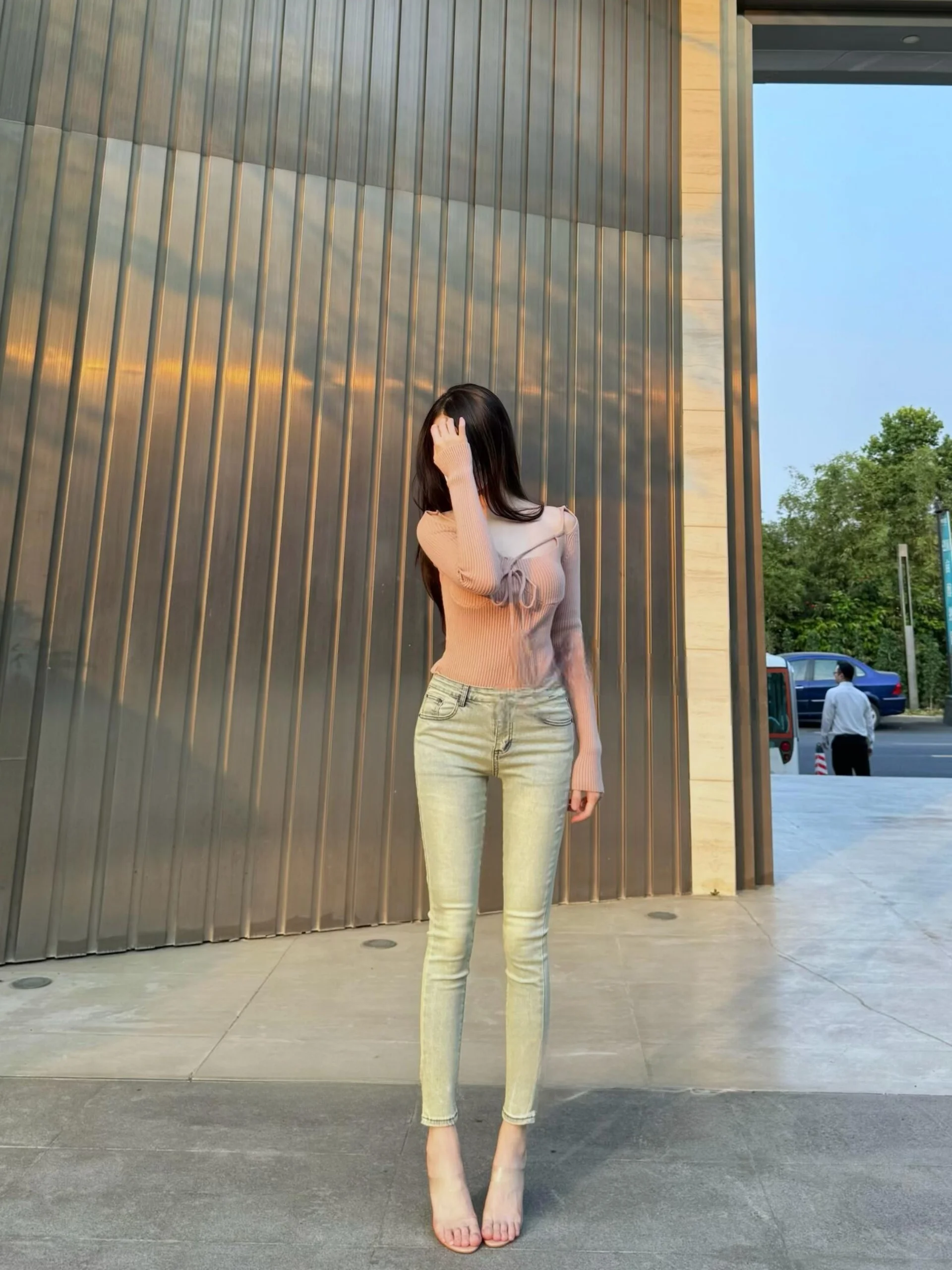 

High Waist Stretchy Slim Fit Jeans Women's Spring Summer Versatile Fashionable Long Pants Hip Lifting Personality Cuffed Pants