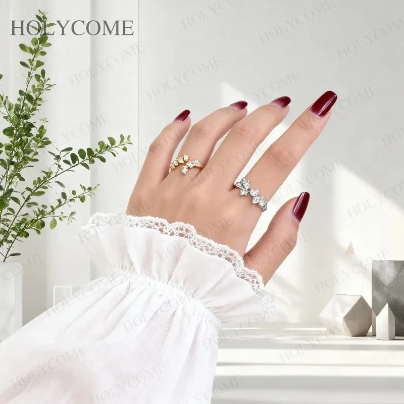 Lab Diamond Ring 10K/14K/925 Sterling Silver Round/Pear/Oval/Marquise/Emerald Outfit Accessories For Wedding Jewelry Gifts