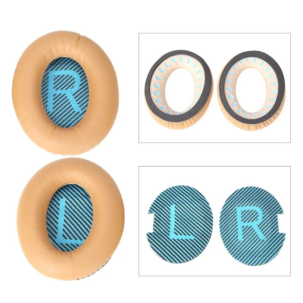 Replacement Earpads Ear Pad Foam Ear Pad Memory Foam Replacement Ear Cushion for Bose,AE2-W headphones. Khaki&blue