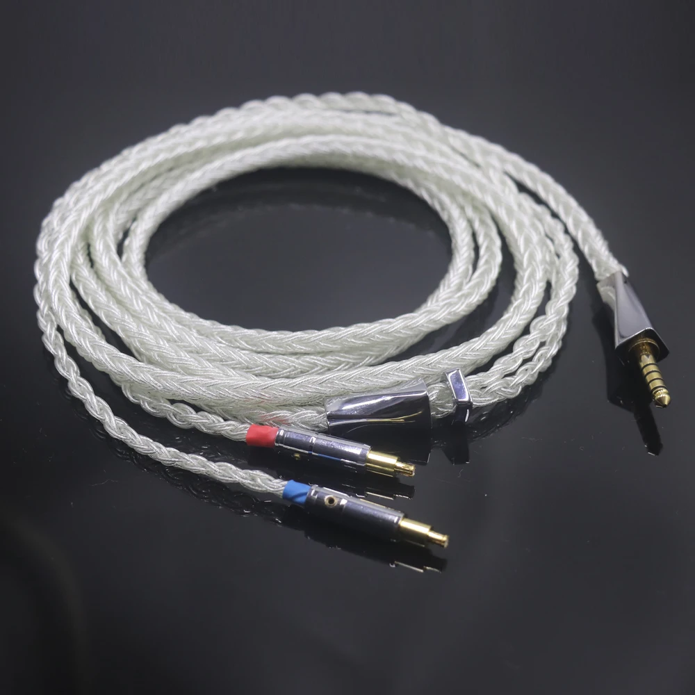 كابل Haldane Xiaoman-الخصر السميك 16 Core كابل ترقية سماعة الرأس من الفضة النقية لـ Technica ATH-WP900 MSR7B AP2000 ES770H ADX