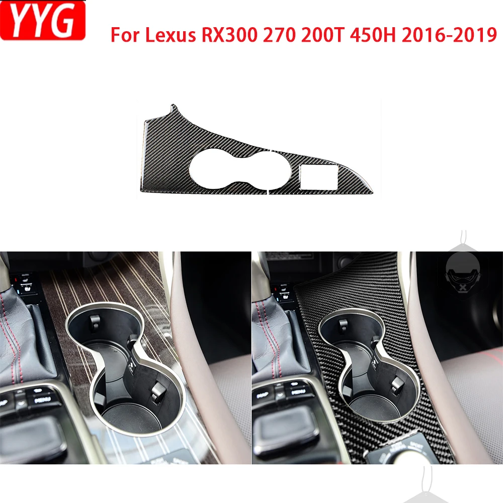 

For Lexus RX300 270 200T 450H 2016-2019 Carbon Fiber Front Cup Hold Panel Cover Car Interior Decoration Accessories Sticker