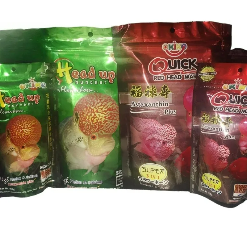 

100g M Thailand OKIKO Fu Lu Shou Feed Rohan Fish Food Feed Start Color-enhancing Fish Grain Type