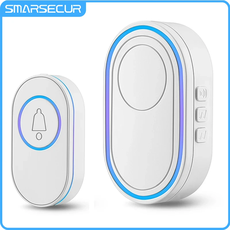 SMARSECUR New Home Welcome Doorbell Intelligent Wireless Doorbell Waterproof Remote EU AU UK US Plug smart Door Bell Chime