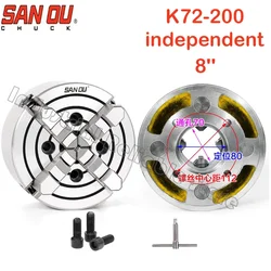 SANOU K72-200 4 jaw lathe chuck independent chuck lathe 200mm 8'' inch manual lathe chuck 4-Jaw Independent Chuck