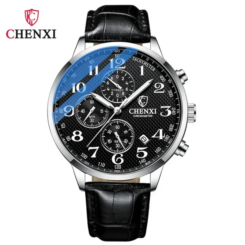 Chenxi Mann Armbanduhr Business Chronograph Männer Uhr Echt leder Sport Herren uhr