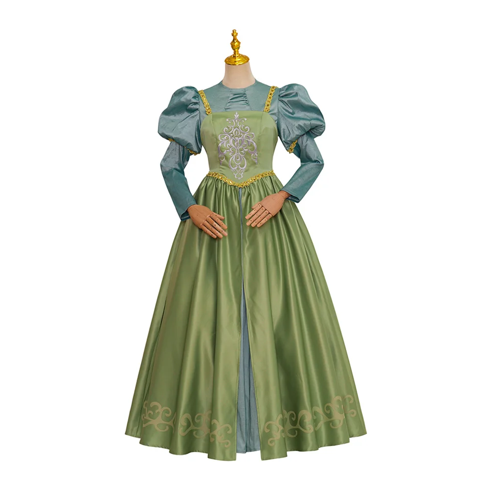Damsel Elodie Косплей Костюм Зеленое Викторианское Винтажное Королевское Фэнтези Платье Хэллоуин Карнавальная Вечеринка Бальное Платье