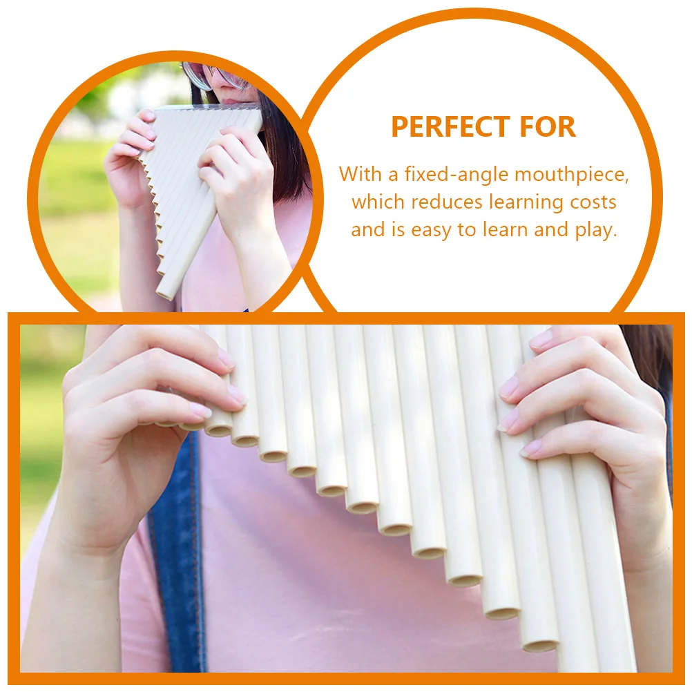 

16 Pan Flute C Key Instrument for Beginners Portable Lightweight Musical Panpipes Kit with Music Book Pan Flute