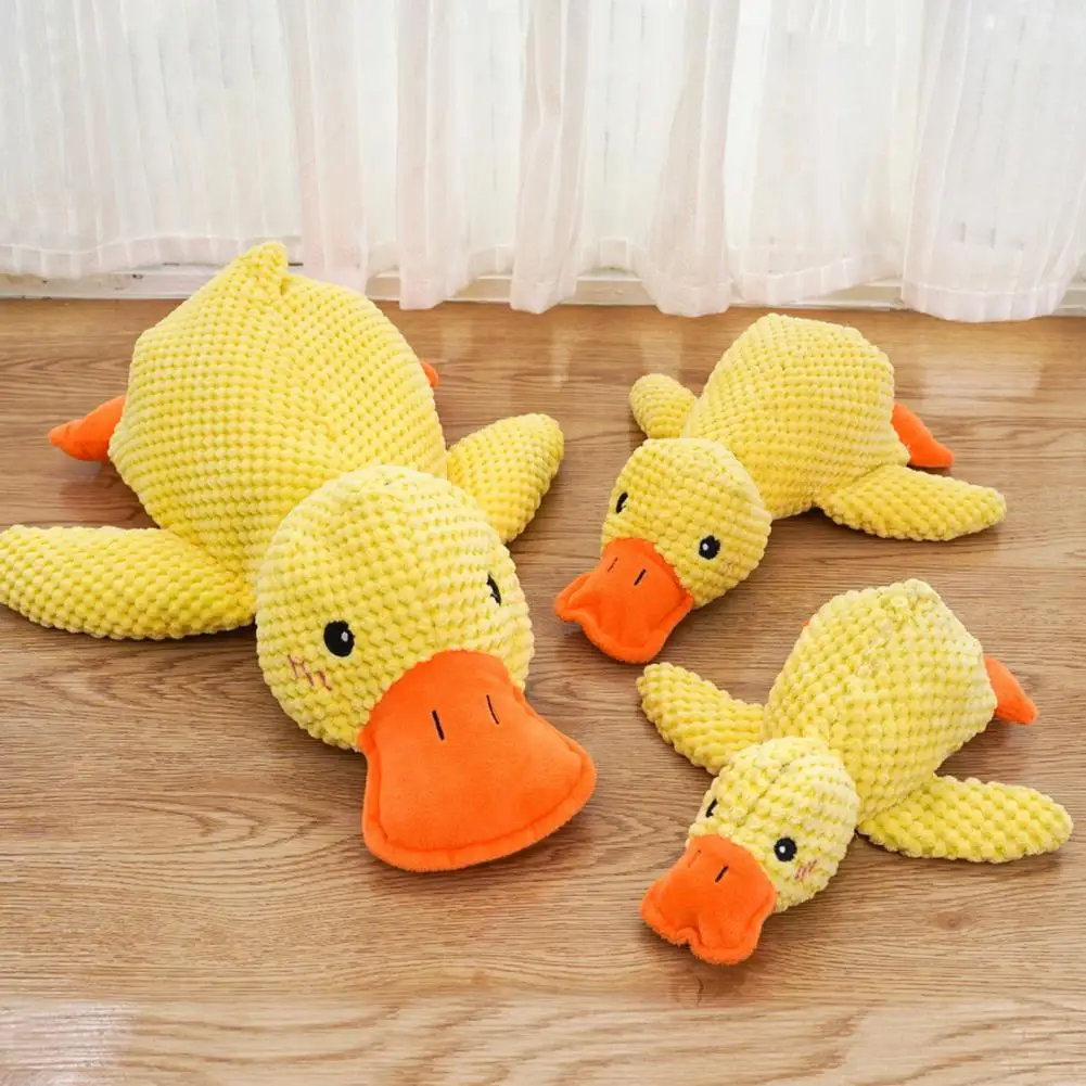 Bonding Dog Toy Plush Duck Dog Toy for Chewing Durable Squeaky Yellow Puppy Tugging Toy Soft Stuffed Chew for Indoor Dogs