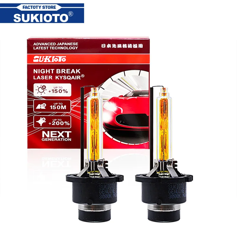 2PCS SUKIOTO JAPAN GENUINE D2S 3000K 6000K XENON MUGEN VISION D2S D2R 5000K D4S D4R 4300K 8000K HID Headlamp Car Headlight Bulb