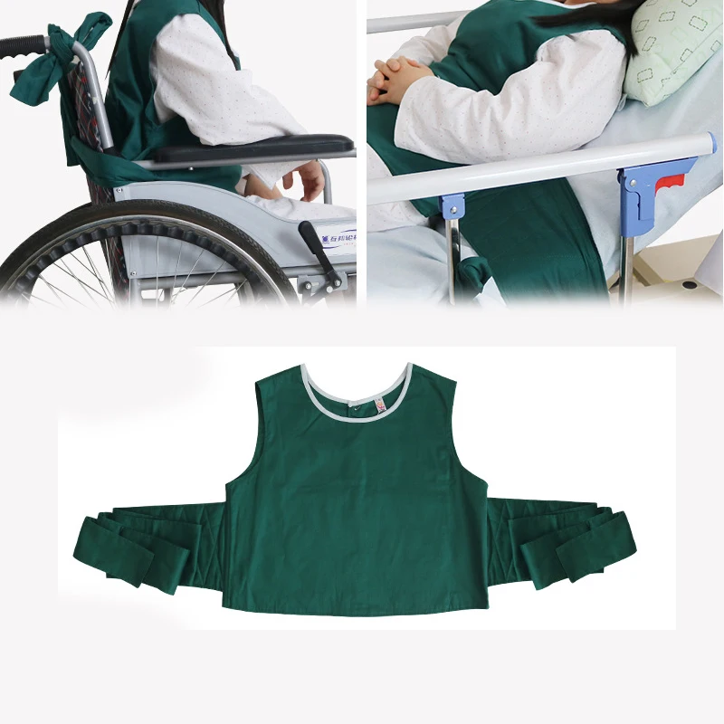 Wheelchair Fixed Restraint Vest Seat Belt Sitting Lying Dual-use Cotton Restraint Suit Manic Patient Elderly Nursing Supplies