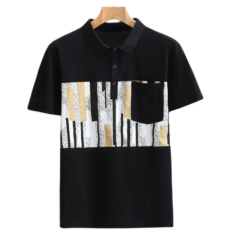 

Large size polo shirt men's short sleeve T-shirt summer thin lapel half sleeve youth business Casual