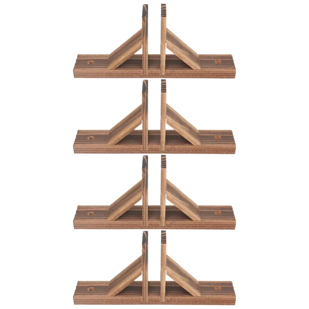

4 Pcs Solid Wood Fence Support Fences Base Accessories Brackets Wooden Supports Post Holder Baby