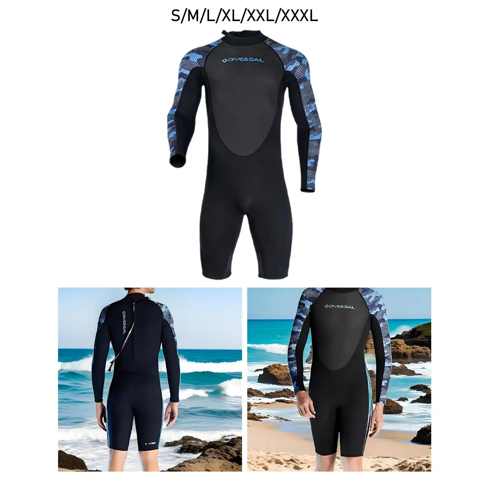 Traje de baño de 2mm para hombre, bañador corto, traje de buceo para el agua