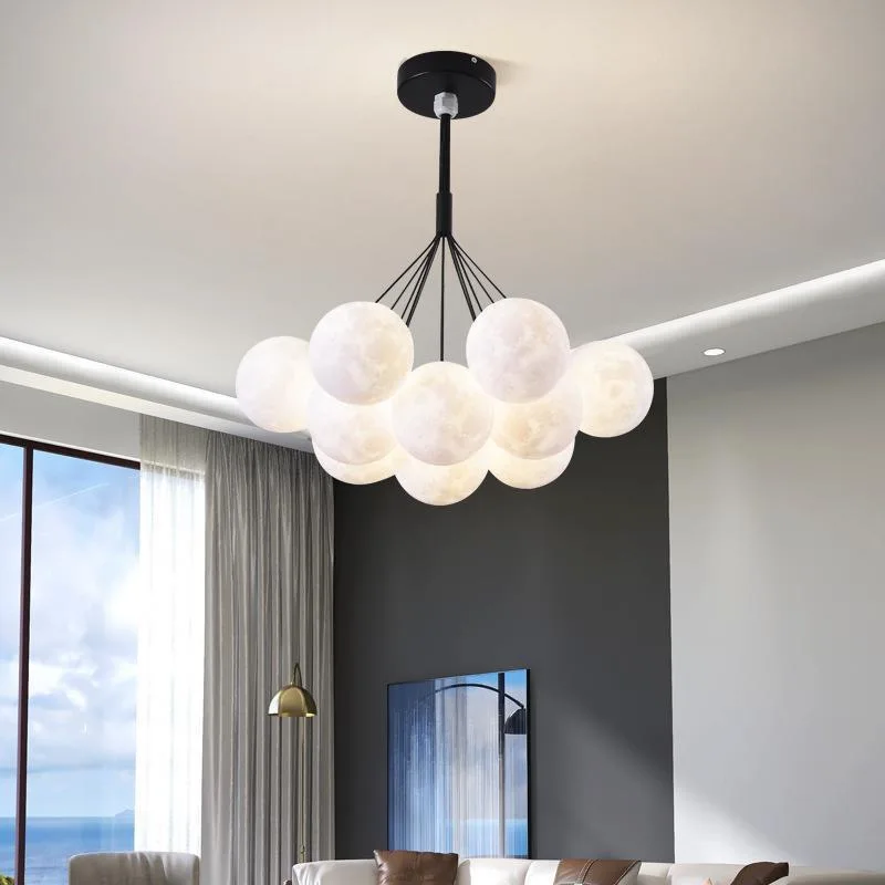 

Ceiling Lights 3D Moon Ball Creative Shade Children Room Lighting Lamps Living Room Dining Room Planet Ceiling Chandelier