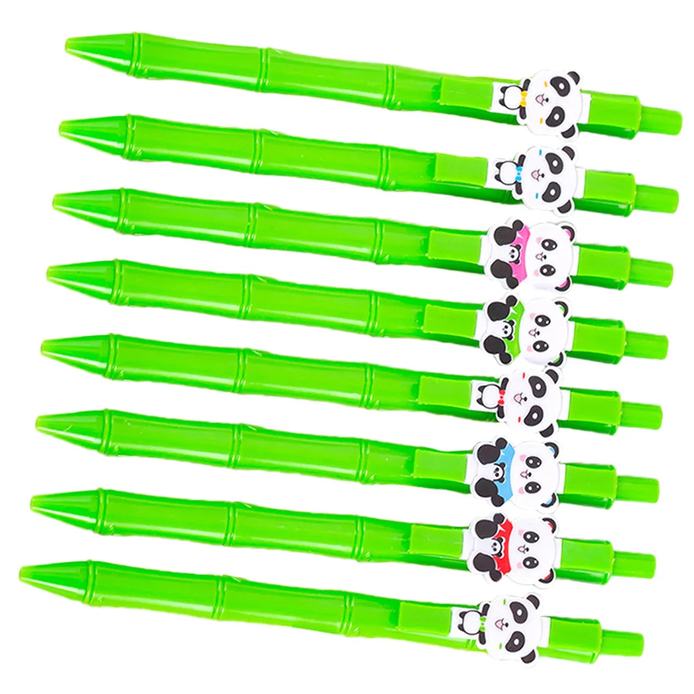 8Pcs Bamboo Gel Ink Pens Panda Design Practical Smooth Writing Office School Student Writing Pen Students Stationery