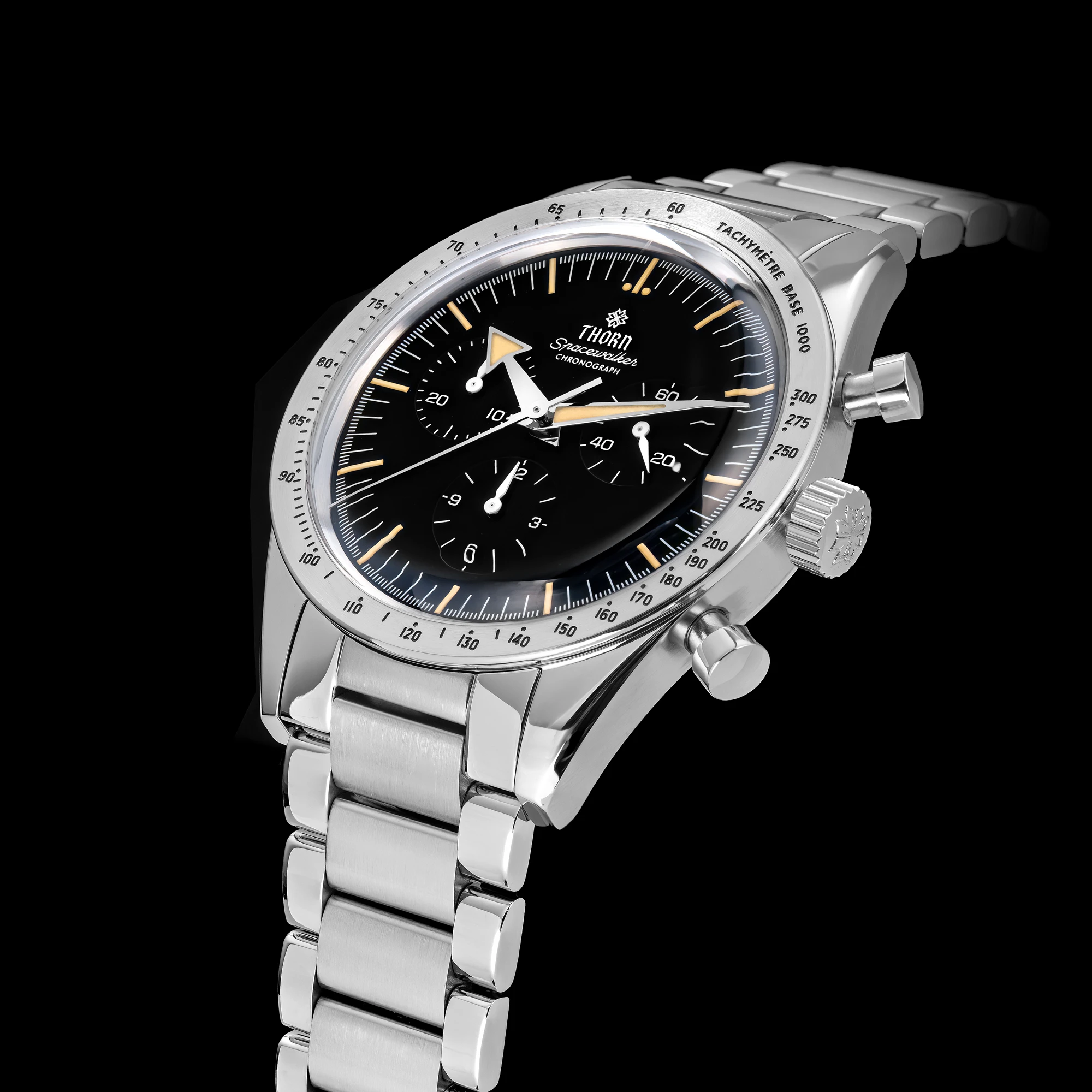 ساعة كرونوغراف للرجال من ثورن 38.8 ملم كوارتز ساعة يد مقاومة للماء C3 مرآة ياقوت مضيئة 5030D