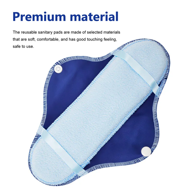 AIO 8 unids/set de toallas menstruales de tela lavables reutilizables, toallitas suaves para bragas con bolsa húmeda, servilletas sanitarias de uso