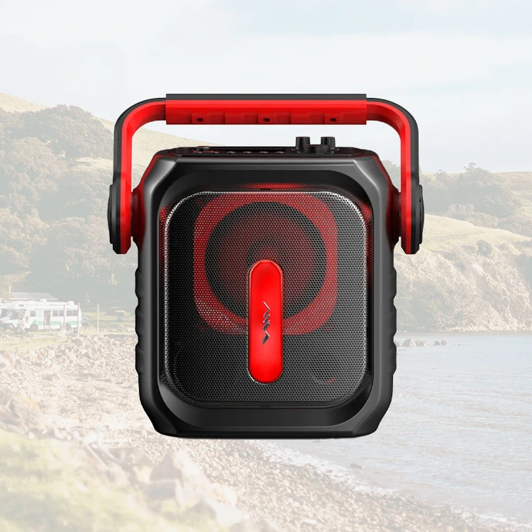 

Wireless Connection Portable Battery Speakers With Microphone Bass Enhancement Function Black Speakers