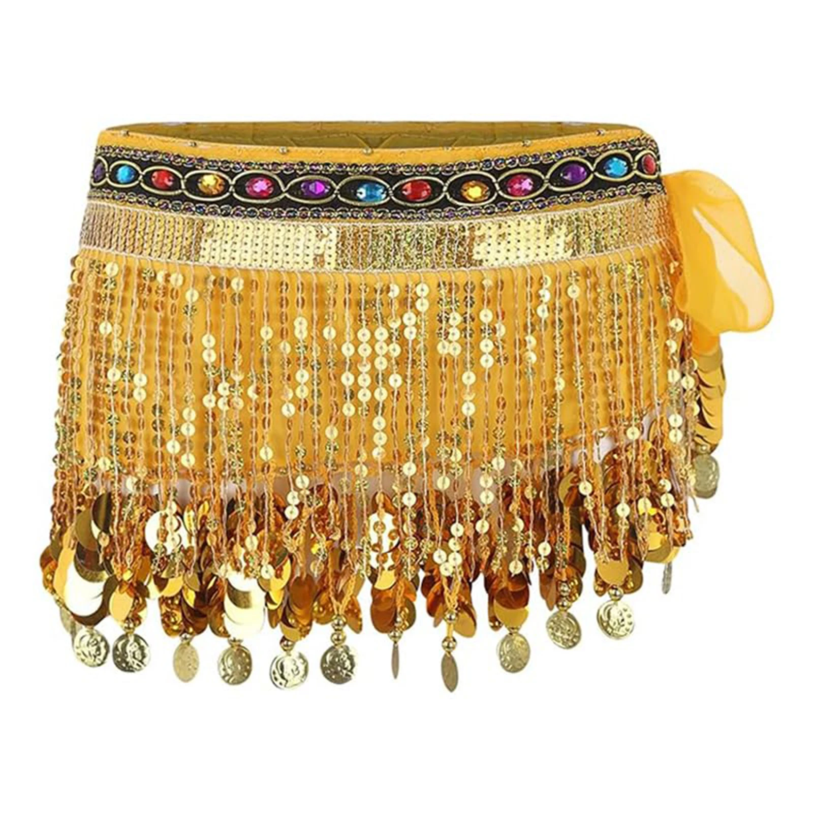 الملونة حزام الرقص الشرقي حزام ازياء شرابة الترتر شرابة الرقص الشرقي وشاح الورك للنساء أحزمة الرقص الشرقي الهندي #3