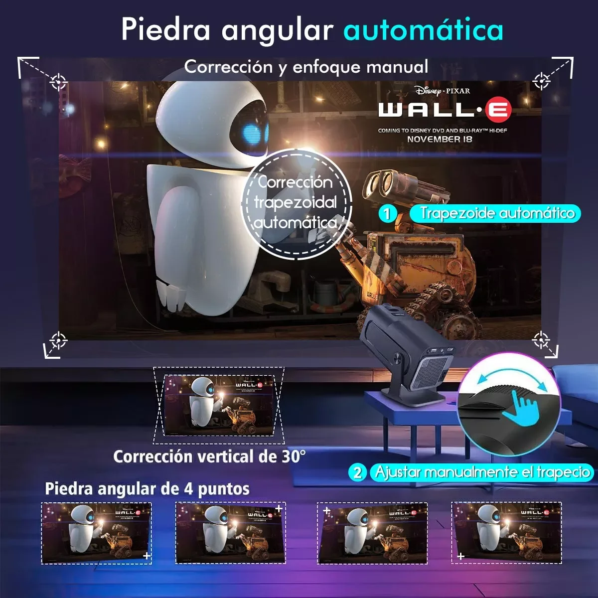 جهاز عرض KaiAqua HY320 جديد لعام 2025 أندرويد 13 390ANSI HD 4K أصلي 1080P Dual Wifi6 BT5.0 جهاز عرض محمول لمستوى السينما